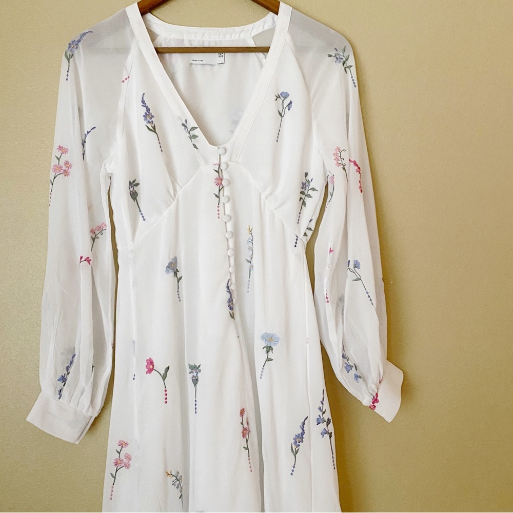 Nwt Asos Design White Button Front Embroidered Ma… - image 4